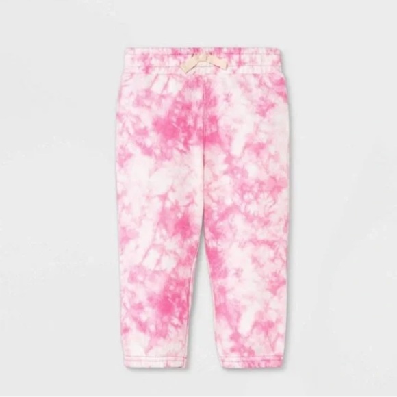 Nwt Cat and Jack Pink Tie Dye Joggers bottoms girl size 8 medium sweatpants - Picture 1 of 7